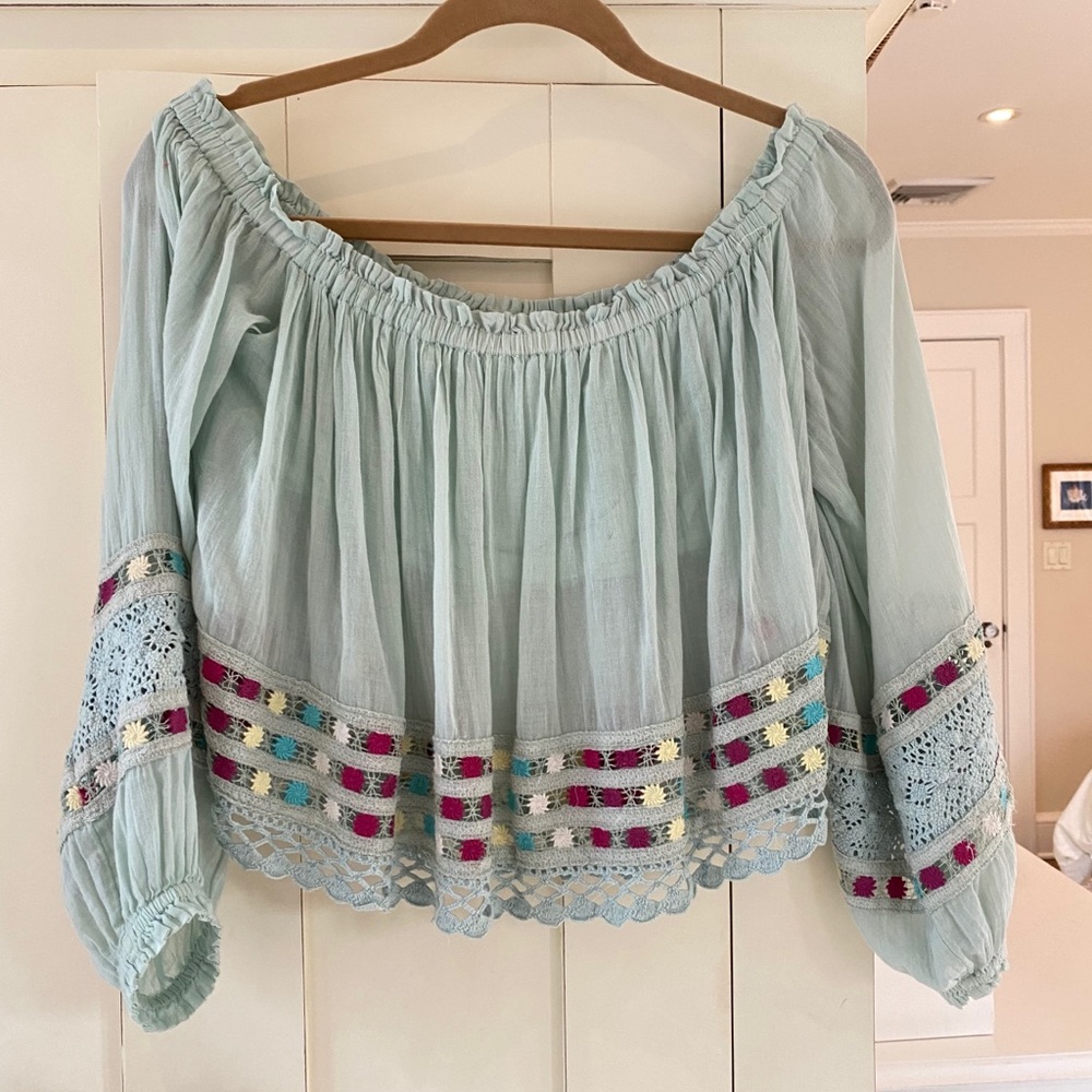 free people colorful off the shoulder top